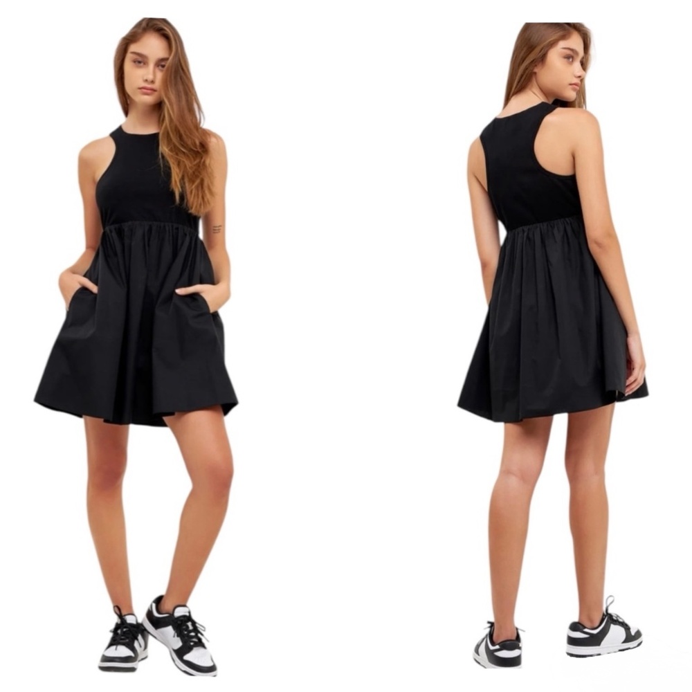 Grey Lab 2.7 AUGUST APPAREL Sleeveless Mini Dress Black Sz L